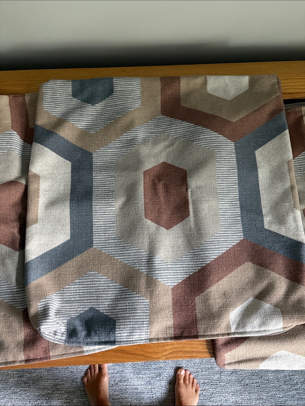 Geometric Hexagon Pattern pillow cases only - Multicolor set of 3
